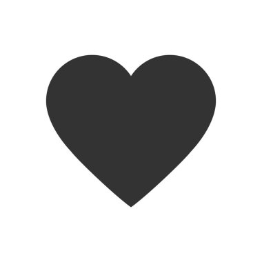 Beyaz arkaplanda kalp vektörü simgesi