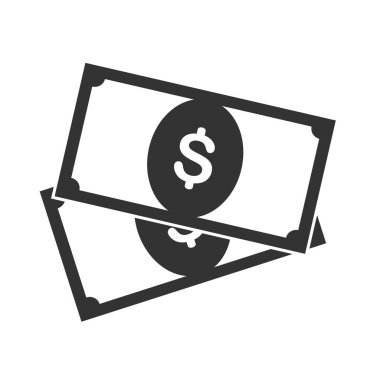 Para vektör simgesi beyaz arka plan üzerinde