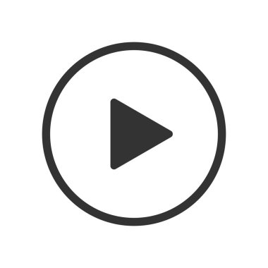 Video düğme vektör simgesi beyaz arka plan üzerinde oynamak