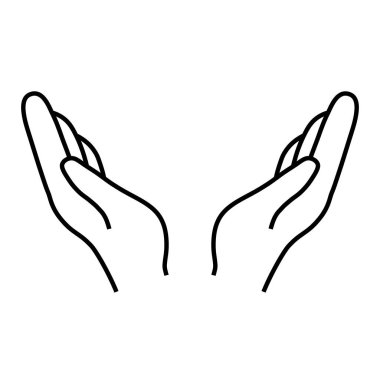 Yardım ve el vektör simgesi beyaz arka plan üzerinde korumak