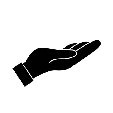 Yardım ve el vektör simgesi beyaz arka plan üzerinde korumak