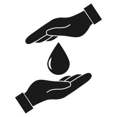 Su el bırakın. Koruma vektör simgesi beyaz arka plan üzerinde