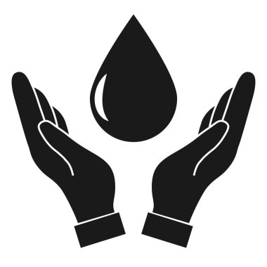 Su el bırakın. Koruma vektör simgesi beyaz arka plan üzerinde