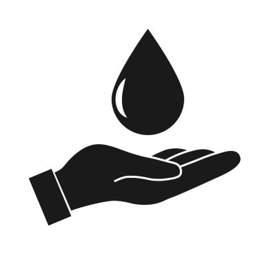 Su el bırakın. Koruma vektör simgesi beyaz arka plan üzerinde