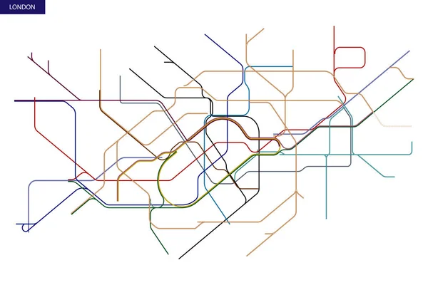 Mapa Esquemático Tránsito Del Metro Londres Overground — Vector de stock