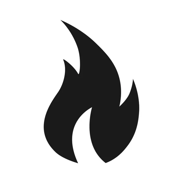 Tűz Láng Vektor Ikon Fehér Háttér — Stock Vector