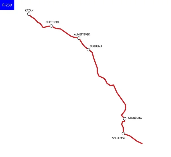 러시아 239입니다 고속도로 카자흐스탄 러시아의도 — 스톡 벡터