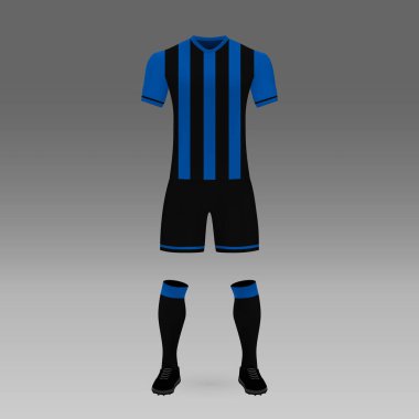 futbol takımı Atalanta, futbol forma gömlek şablonu. Vektör çizim