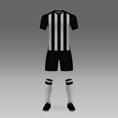 futbol takımı Atletico Mineiro, futbol forma gömlek şablonu. Vektör çizim