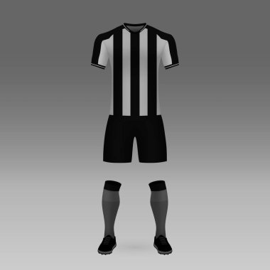 futbol takımı Botafogo, futbol forma gömlek şablonu. Vektör çizim