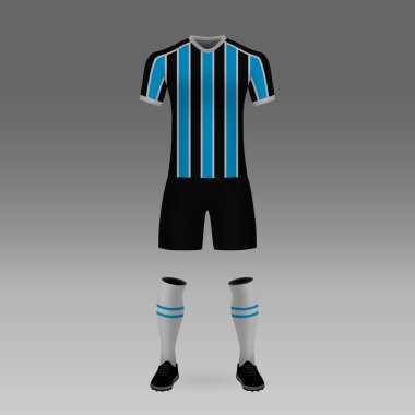 futbol takımı Gremio, futbol forma gömlek şablonu. Vektör çizim