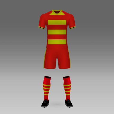 futbol takımı Jagellonia, futbol forma gömlek şablonu. Vektör çizim