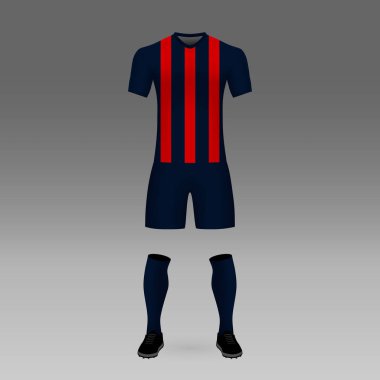 futbol takımı San Lorenzo, futbol forma gömlek şablonu. Vektör çizim