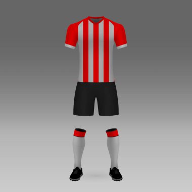 futbol takımı Psv, futbol forma gömlek şablonu. Vektör çizim
