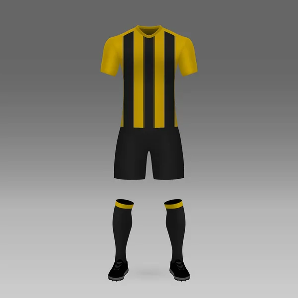 Futbol Takımı Aek Atina Futbol Forma Gömlek Şablonu Vektör Çizim — Stok Vektör