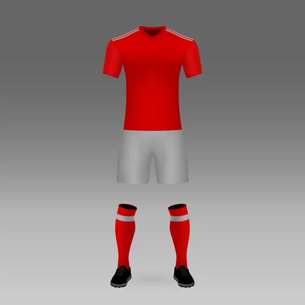 Futbol Takımı Benfica Futbol Forma Gömlek Şablonu Vektör Çizim — Stok Vektör