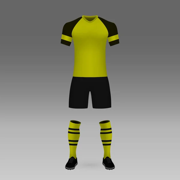 Kit Calcio Borussia Dortmund Modello Camicia Maglia Calcio Illustrazione Vettoriale — Vettoriale Stock