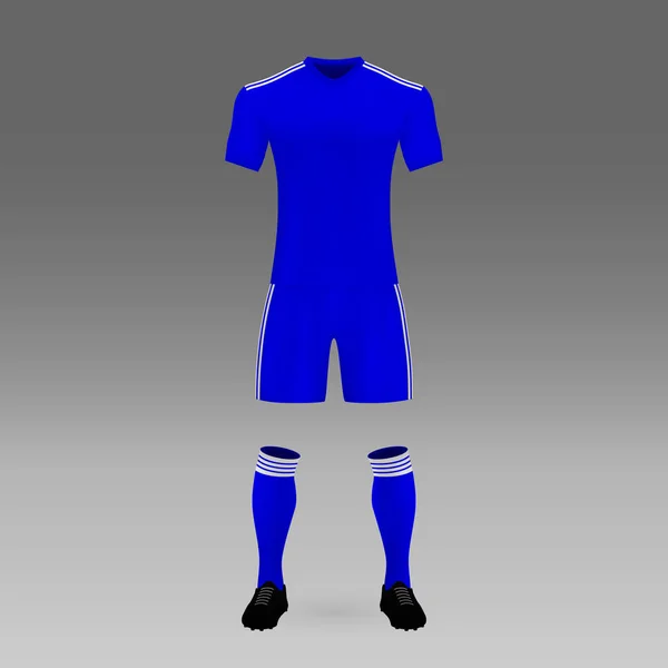 Kit Fútbol Leicester Plantilla Camisa Para Camiseta Fútbol Ilustración Vectorial — Archivo Imágenes Vectoriales