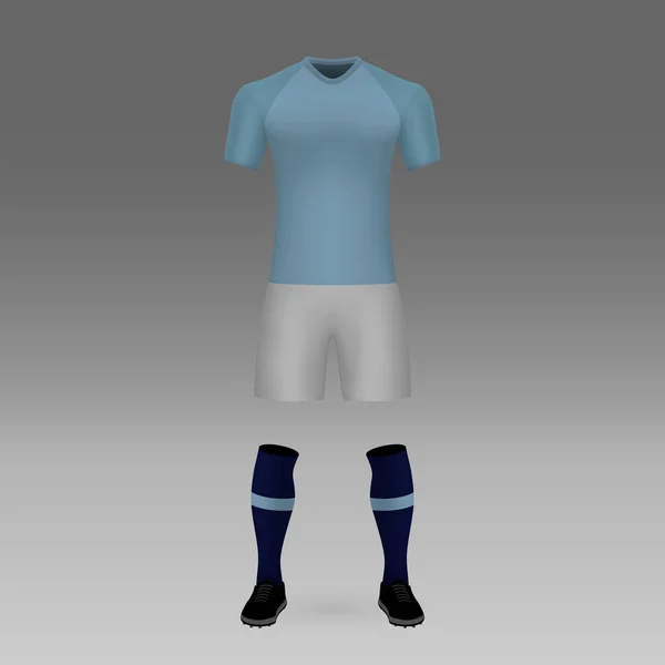 Futbol Takımı Manchester City Futbol Forma Gömlek Şablonu Vektör Çizim — Stok Vektör