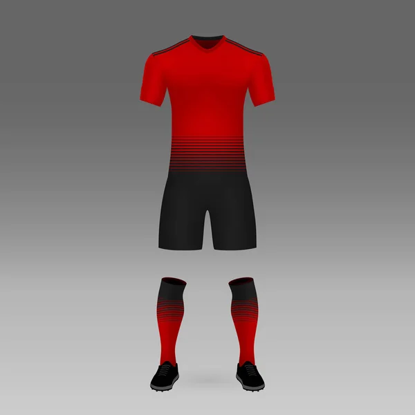 Fußballset Manchester United Hemdvorlage Für Fußballtrikots Vektorillustration — Stockvektor