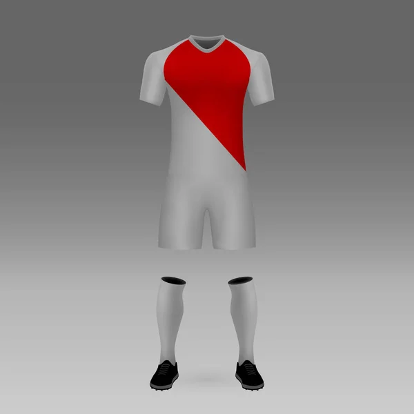 Kit Football Monaco Modèle Chemise Pour Maillot Football Illustration Vectorielle — Image vectorielle