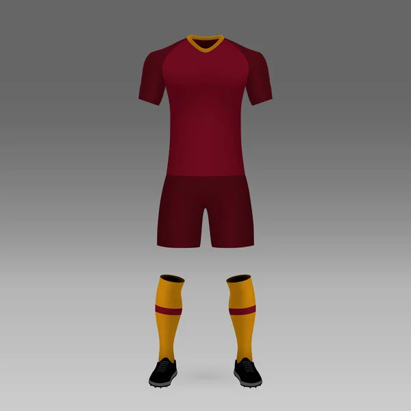Kit Fútbol Roma Plantilla Camisa Para Camiseta Fútbol Ilustración Vectorial — Vector de stock