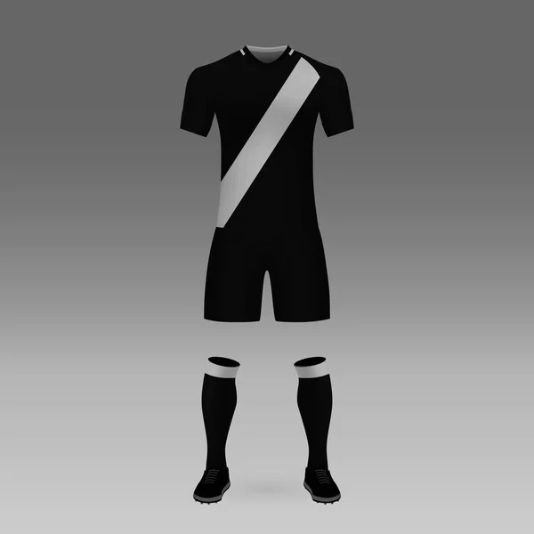 Futbol Takımı Vasco Gama Futbol Forma Gömlek Şablonu Vektör Çizim — Stok Vektör