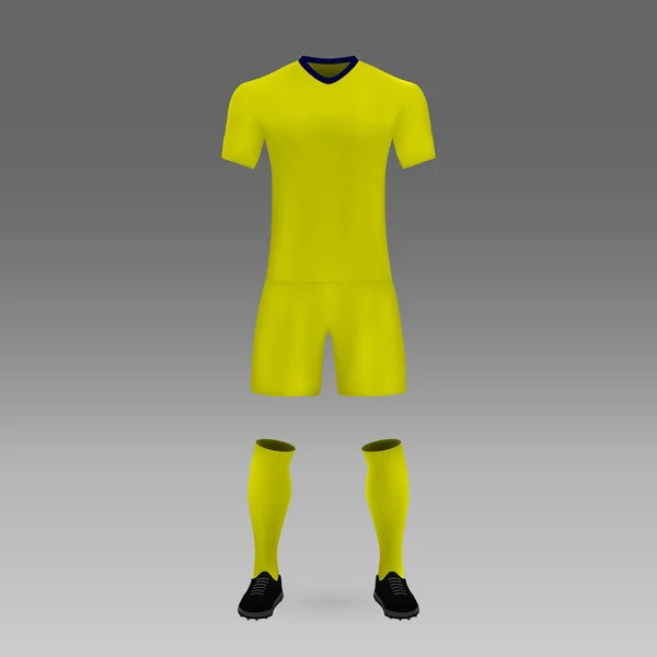 Piłka Nożna Zestaw Villareal Koszula Szablon Dla Soccer Jersey Ilustracja — Wektor stockowy