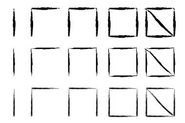 Hand drawn Tally marks with brush strokes used in France, Spain and Brazil