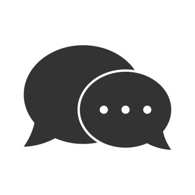 Sohbet simgesi beyaz arka plan üzerinde izole. Web sitesi tasarımı için konuşma balonu sembolü