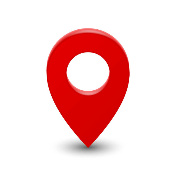 3d map pointer pin isolated on white background