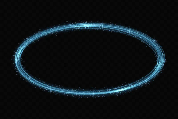 Vector Cirkel Neon Tracering Lichteffect Gloeiende Magische Vuur Ring Trace — Stockvector