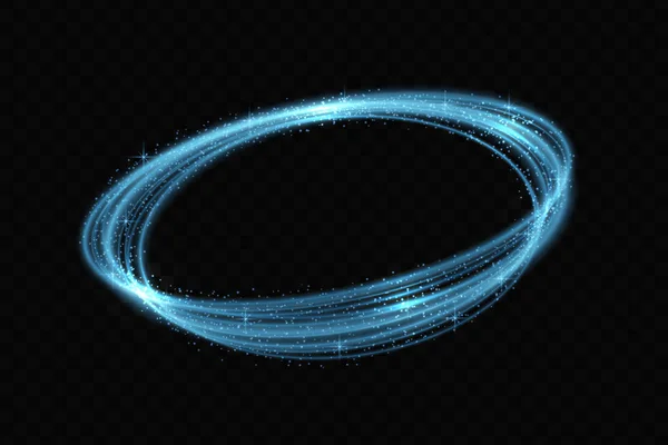 Vector Cirkel Neon Tracering Lichteffect Gloeiende Magische Vuur Ring Trace — Stockvector