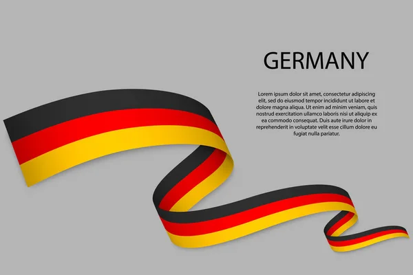 Szalagot Vagy Zászlót Lobogtatva Németország Zászlajával Sablon Függetlenségi Nap Plakát — Stock Vector