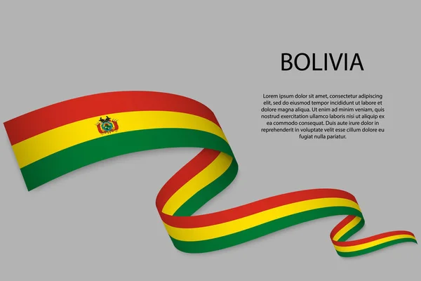 Ruban Bannière Avec Drapeau Bolivie Modèle Pour Conception Affiche Journée — Image vectorielle