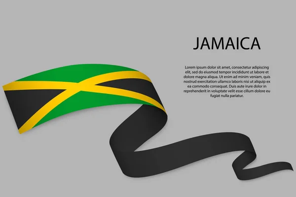 Viftar Band Eller Banner Med Flagga Jamaica Mall För Oberoende — Stock vektor