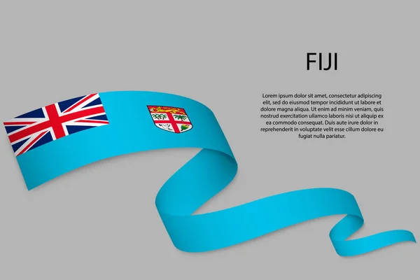 Viftande Band Eller Banderoll Med Flagga Fiji Mall För Oberoende — Stock vektor