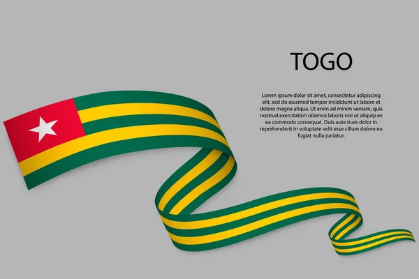 Fahnenband Oder Banner Mit Der Flagge Von Togo Vorlage Für — Stockvektor