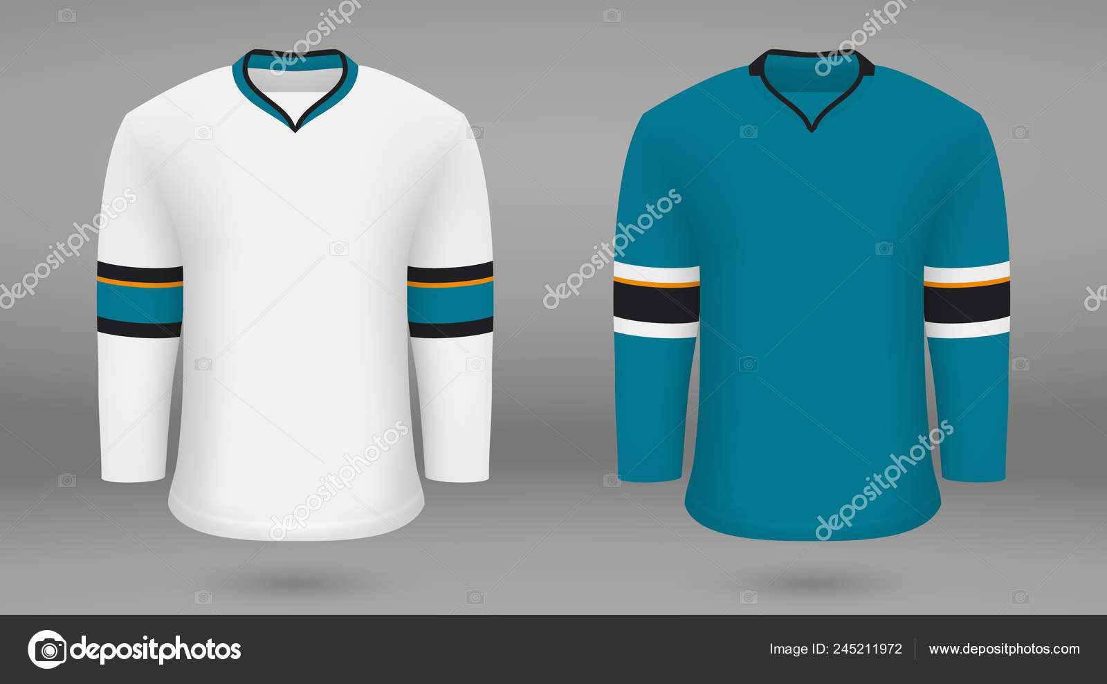 San Jose Sharks Vector Logo Isolated on Teel Background with