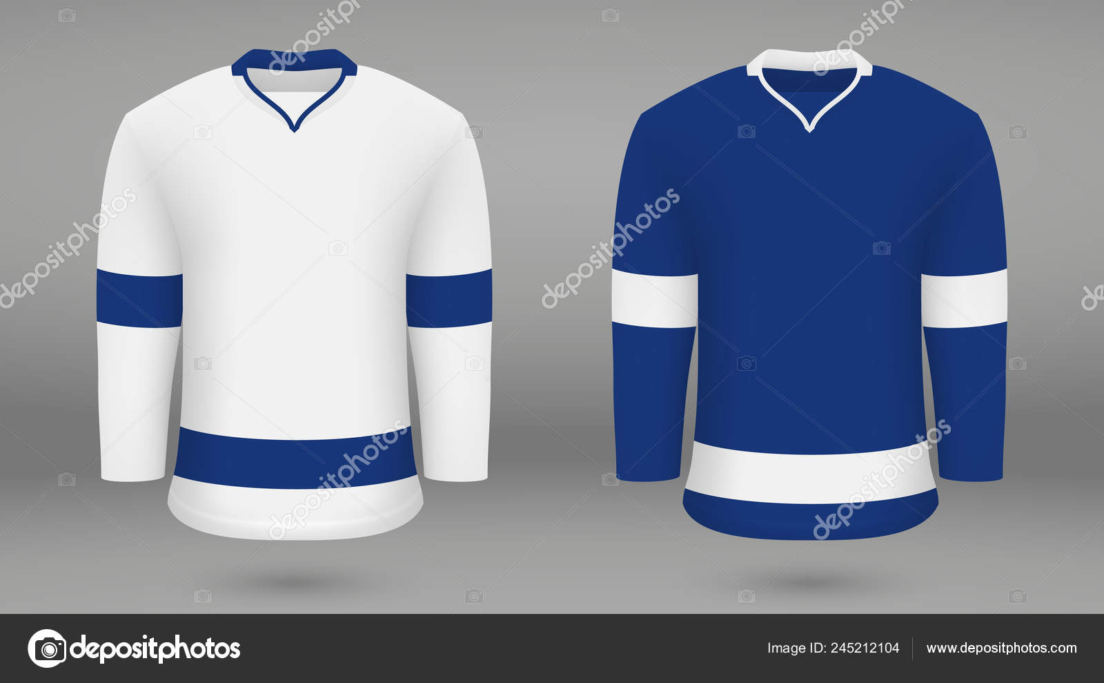Realistic Hockey Kit Shirt Template Ice Hockey Jersey Tampa Bay