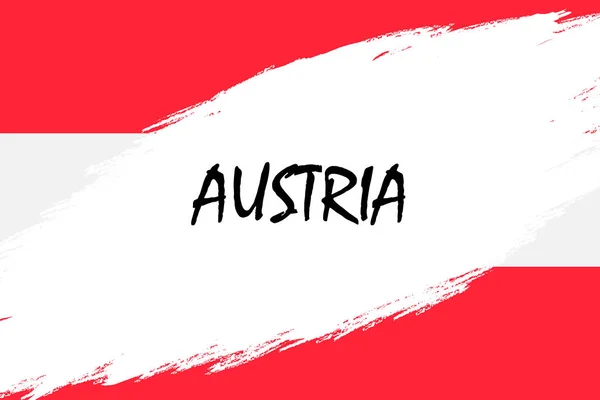 Brush Stroke Background Grunge Styled Flag Austria — Stock Vector