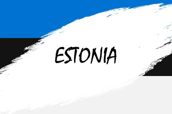 Borstel Beroerte Achtergrond Met Grunge Stijl Van Vlag Van Estland — Stockvector