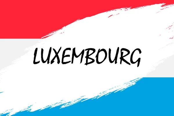 Brush Stroke Background Grunge Styled Flag Luxemburg — Stock Vector