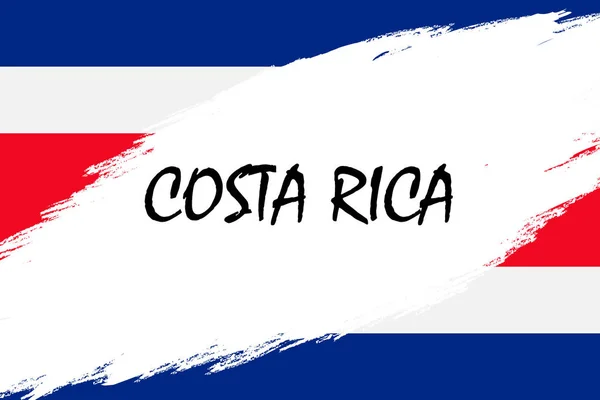 Štětec Pozadí Tahu Grunge Stylem Kostarická Vlajka — Stockový vektor