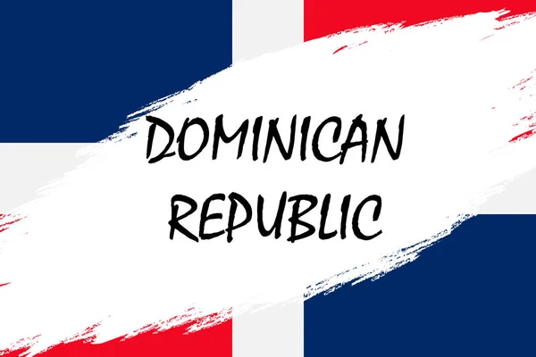 Štětec Pozadí Tahu Grunge Stylem Vlajka Dominikánské Republiky — Stockový vektor