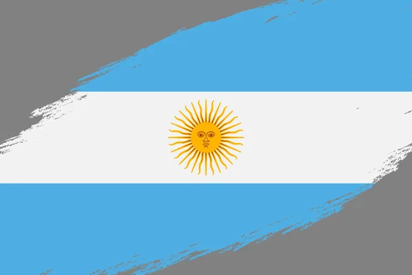 グランジのブラシ ストロークの背景スタイルのアルゼンチンの旗 — ストックベクタ