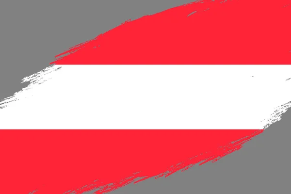 Фон Мазка Кистью Гранжевым Флагом Австрии — стоковый вектор