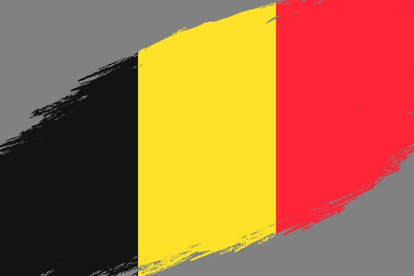 Borstel Beroerte Achtergrond Met Grunge Stijl Van Vlag Van België — Stockvector