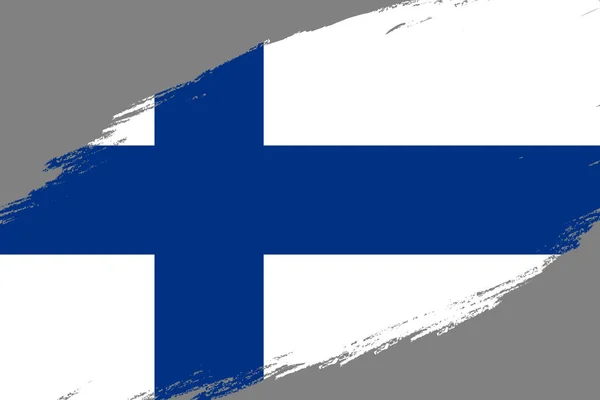 Pincel Fundo Curso Com Grunge Estilo Bandeira Finlândia — Vetor de Stock