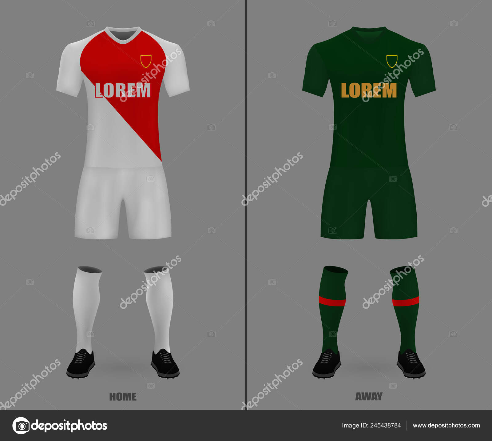 Football Kit Monaco 2018 Shirt Template Soccer Jersey Vector